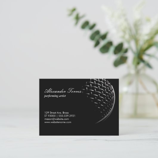 microfoon visitekaartje (Staand voorkant)