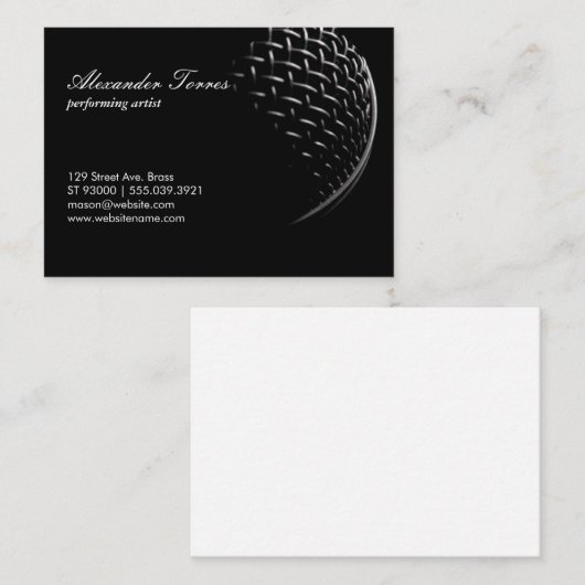 microfoon visitekaartje (Voorkant / Achterkant)