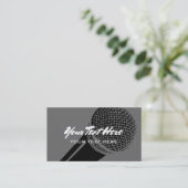 Microfoon visitekaartje sjabloon logo ontwerp (Staand voorkant)