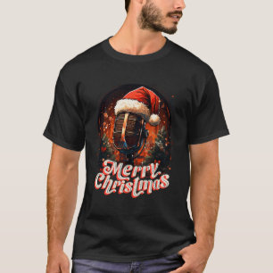 Microfoon Zingen Muziek Liefdevolle Vrolijke Kerst T-shirt