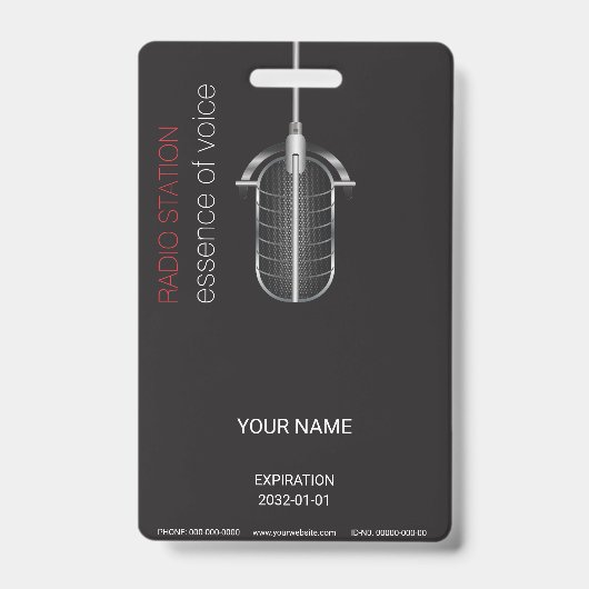 Microfoonbadge Badge (Voorzijde)