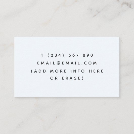 Microfoongeluidsrecorder Klassiek elegant Visitekaartje (Achterkant)