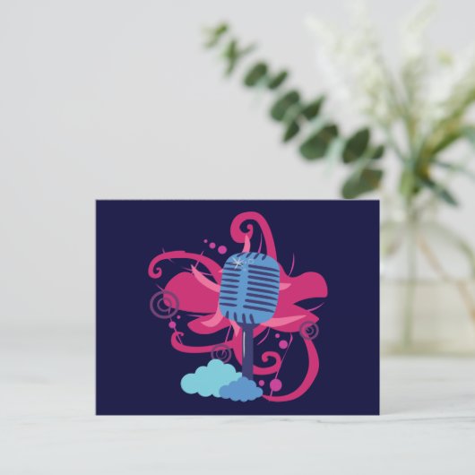 Microfoonkunstexplosie Briefkaart (Staand voorkant)