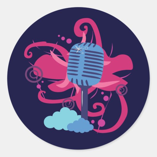 Microfoonkunstexplosie Ronde Sticker (Voorkant)