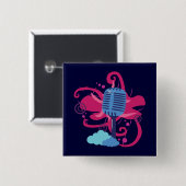 Microfoonkunstexplosie Vierkante Button 5,1 Cm (Voorkant /achterkant)