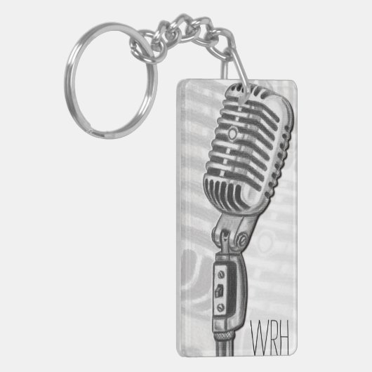 microfoonmonogram Sleutelhanger (Voorkant Links)