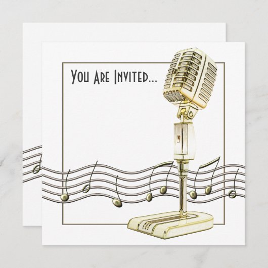  microfoonmuziek kaart (Voorkant / Achterkant)