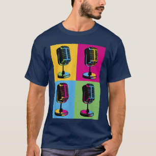 Microfoonmuziek Pop Art - Microfoons voor artieste T-shirt