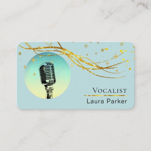 Microfoonmuziek Vocalist Voice Over Artist Visitekaartje (Voorkant)