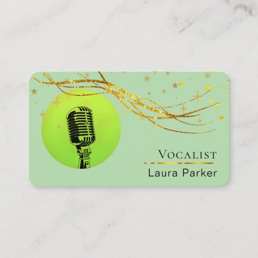Microfoonmuziek Vocalist Voice Over Artist Visitekaartje (Voorkant)