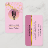 Microfoonmuziek Vocalist Voice Over Artist Visitekaartje (Voorkant / Achterkant)
