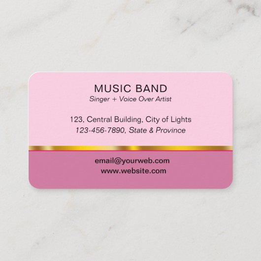 Microfoonmuziek Vocalist Voice Over Artist Visitekaartje (Achterkant)