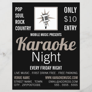 Microfoonontwerp, Karaoke Event Adverteren Flyer