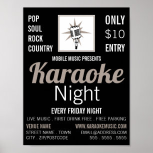 Microfoonontwerp, Karaoke Event Adverteren Poster