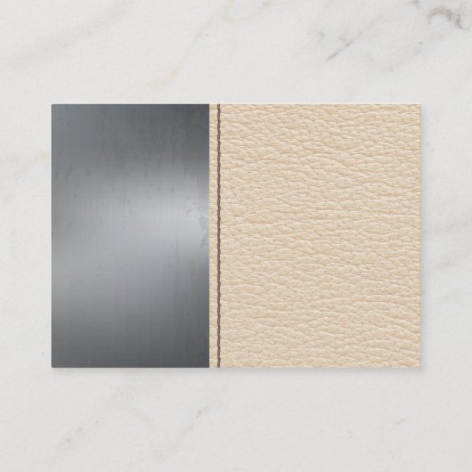 Microfoonpictogram | Metaal | Stitchleder Visitekaartje (Achterkant)