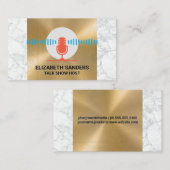 Microfoonpictogrammen | Radio Talk en Marmer Visitekaartje (Voorkant / Achterkant)