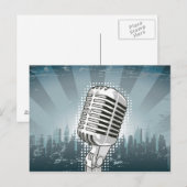 Microfoonrots en rolrol briefkaart (Voorkant / Achterkant)
