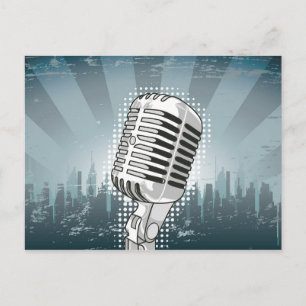Microfoonrots en rolrol briefkaart