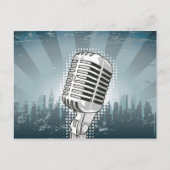Microfoonrots en rolrol briefkaart (Voorkant)