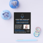 Microfoonsymbool, poocaster, podcast Adverteren Flyer (Enkel)