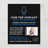 Microfoonsymbool, poocaster, podcast Adverteren Flyer (Voorkant)