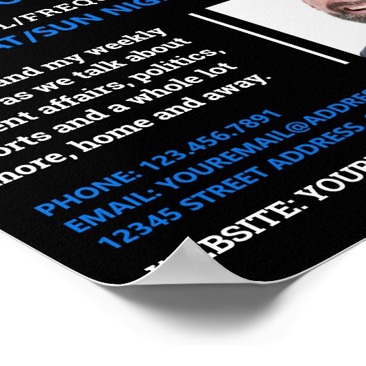 Microfoonsymbool, poocaster, podcast Adverteren Poster (Hoek)