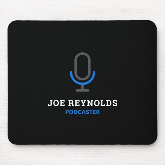 Microfoonsymbool, poocaster, podcast muismat (Voorkant)
