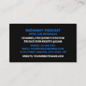 Microfoonsymbool, poocaster, podcast visitekaartje (Achterkant)