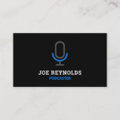 Microfoonsymbool, poocaster, podcast visitekaartje (Voorkant)