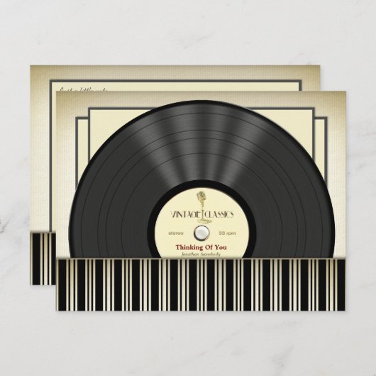  microfoonvinylplaat op maat briefkaart (Voorkant / Achterkant)