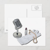 MicrofoonWhiteGlovePearlsLipstick082611 Briefkaart (Voorkant / Achterkant)