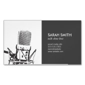 microfoonzanger magnetisch visitekaartje (Voorkant)