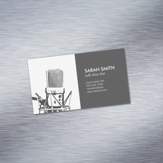 microfoonzanger magnetisch visitekaartje (Voorbeeld)