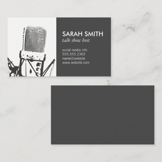 microfoonzanger visitekaartje (Voorkant / Achterkant)