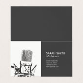 microfoonzanger visitekaartje (Buitenkant ongevouwen)