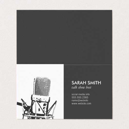microfoonzanger visitekaartje (Buitenkant ongevouwen)