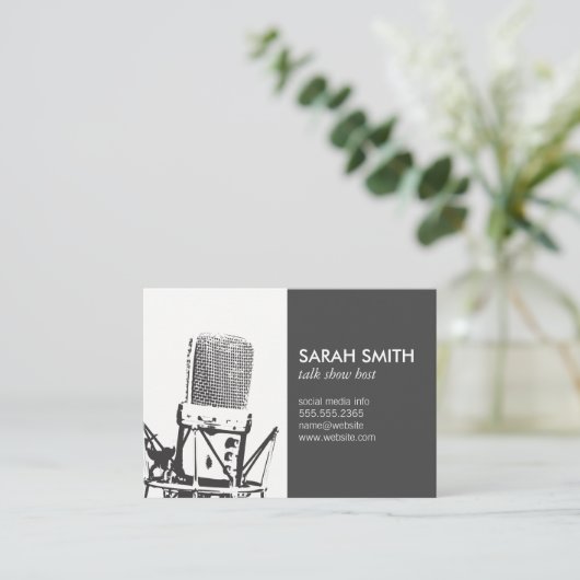 microfoonzanger visitekaartje (Staand voorkant)