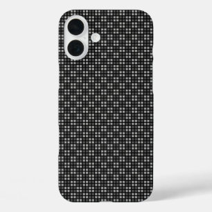 Microgeruite zwarte Hoesje-mate nauwelijks daar ap iPhone 16 Plus Hoesje