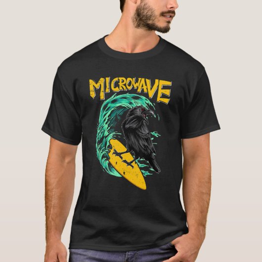 Microgolf Funny Surfer Raven Bird Crow T-shirt (Voorkant)