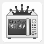 Microgolf Master Chef Vierkante Sticker (Voorkant)