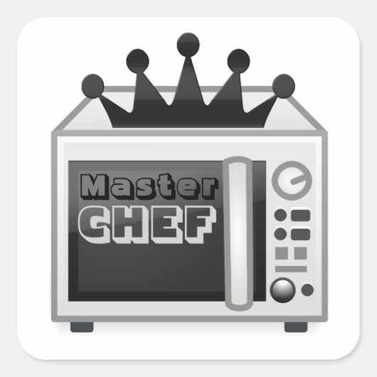 Microgolf Master Chef Vierkante Sticker (Voorkant)