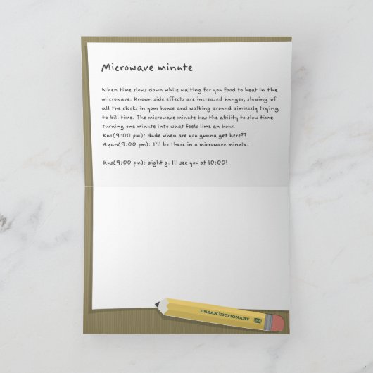 microgolf minuut Wenskaart Kaart (Binnen)