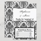 Microgolf Popcorn Wrapper Black White Damask Lace (Voorkant / Achterkant)