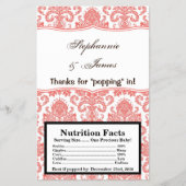 Microgolf Popcorn Wrapper Coral White Damask Lace Flyer (Voorkant)