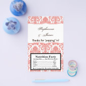 Microgolf Popcorn Wrapper Coral White Damask Lace Flyer (Enkel)