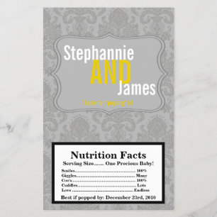 Microgolf Popcorn Wrapper Modern Gray Damask Lace Flyer