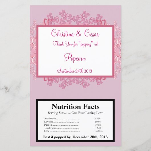 Microgolf Popcorn Wrapper roze/Paarse Chinese scro (Voorkant)