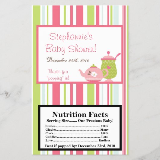 Microgolf Popcorn Wrapper Tea Party Pink Pastel Flyer (Voorkant)