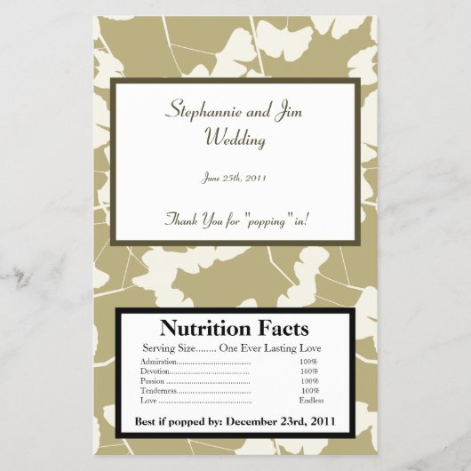 Microgolf Popcorn Wrapper White Ginkgo Leaves Flyer (Voorkant)