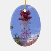 Microgolf relaisradio Telecom Tower Keramisch Ornament (Voorkant)